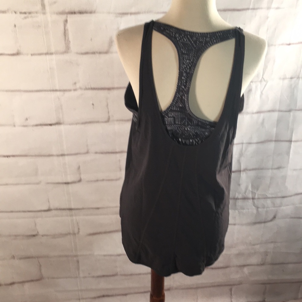 Prana Black Tank Top with Lace-Back Detail